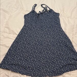 Sky and Sparrow Navy and White Floral Tank Dress